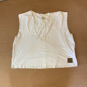 Tribe Kelley white suede crop top